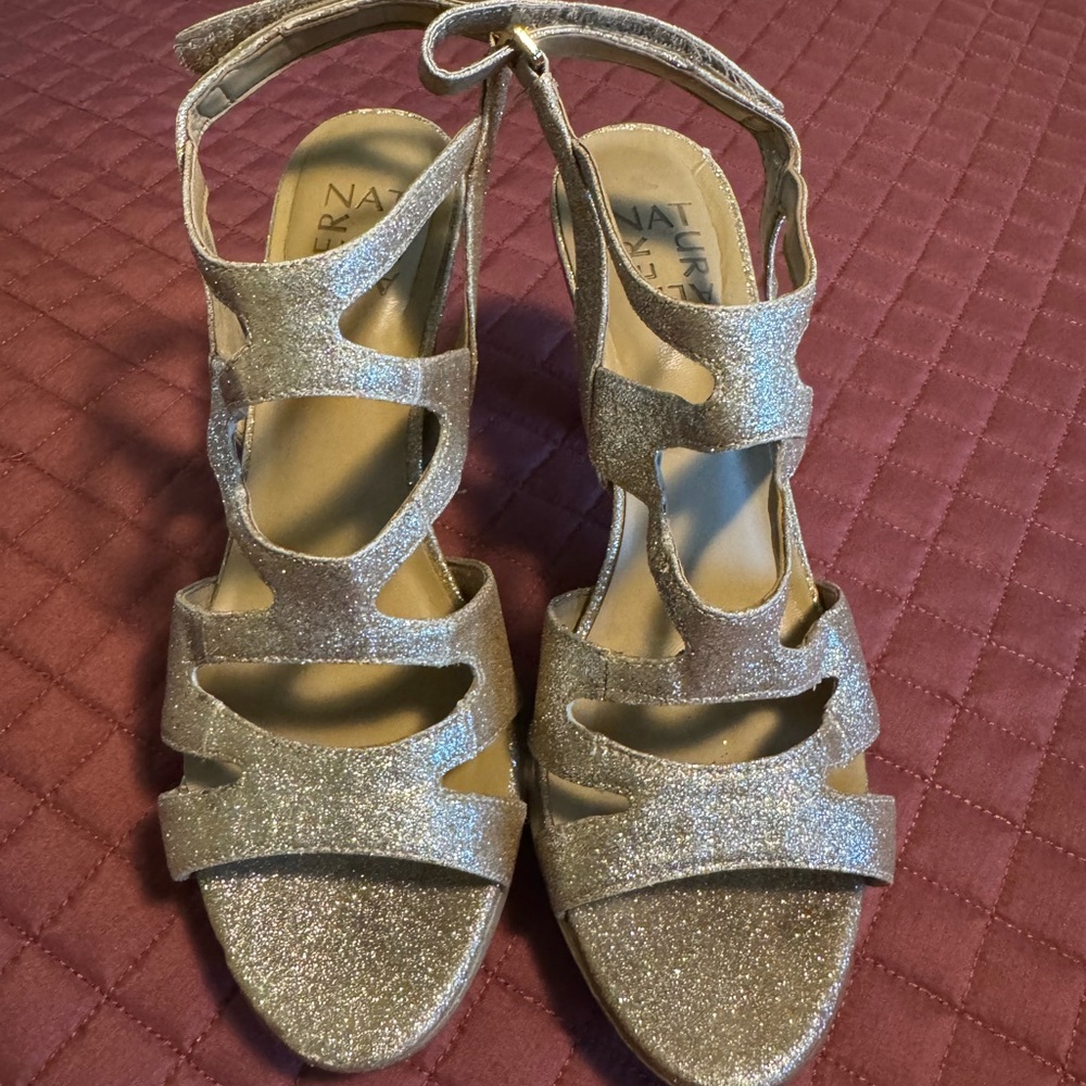 Naturalizer Silver Glitter Women's Sandals